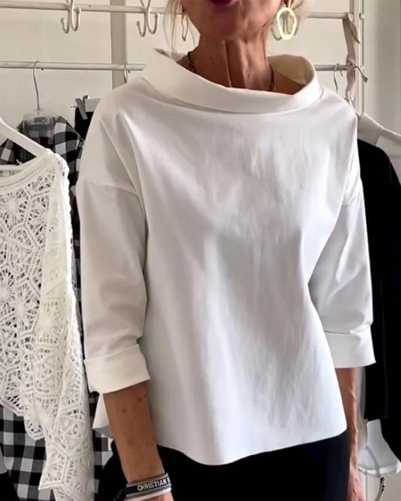 Michaela® | Casual Top With Plain Lapels