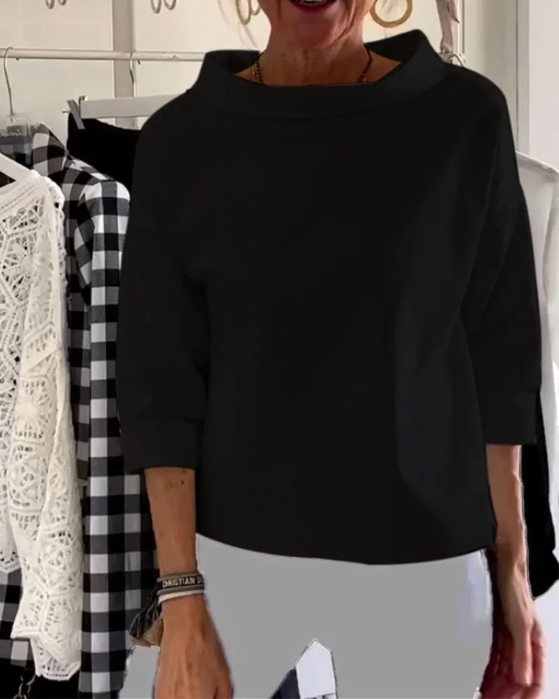 Michaela® | Casual Top With Plain Lapels