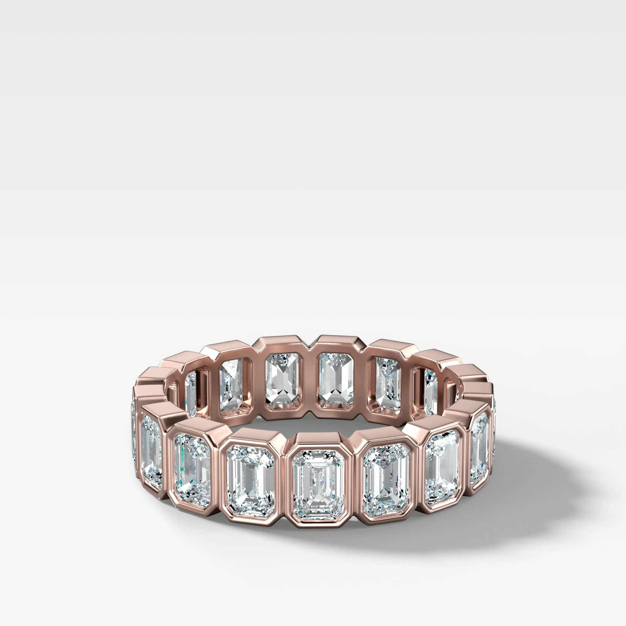 Midi Bezel Set Eternity Band With Emerald Cuts