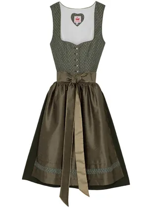 Midi Dirndl 2pcs. 60cm "Elina" green (40,42,44,46)