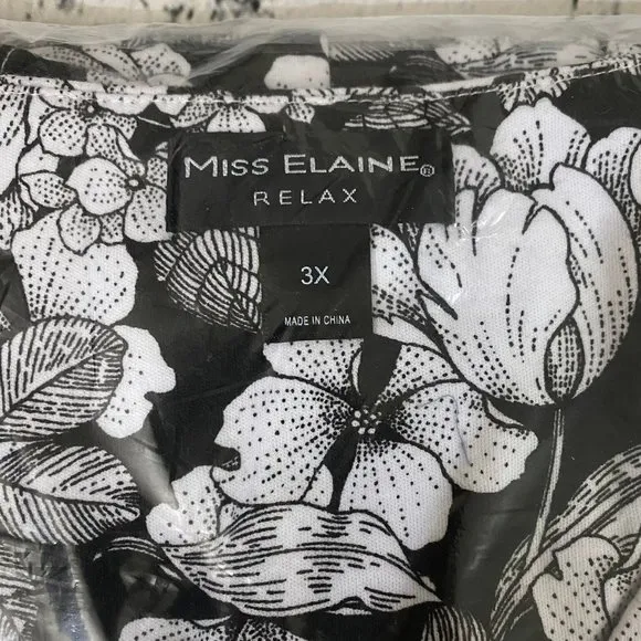Miss Elaine Printed Knit Short Sleeve Gripper Robe 3X