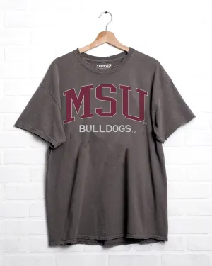 Mississippi State Bulldogs Filled Gault Charcoal Thrifted Tee