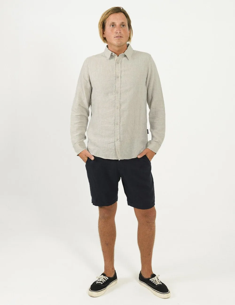 Mr Simple - Linen LS Shirt - Natural