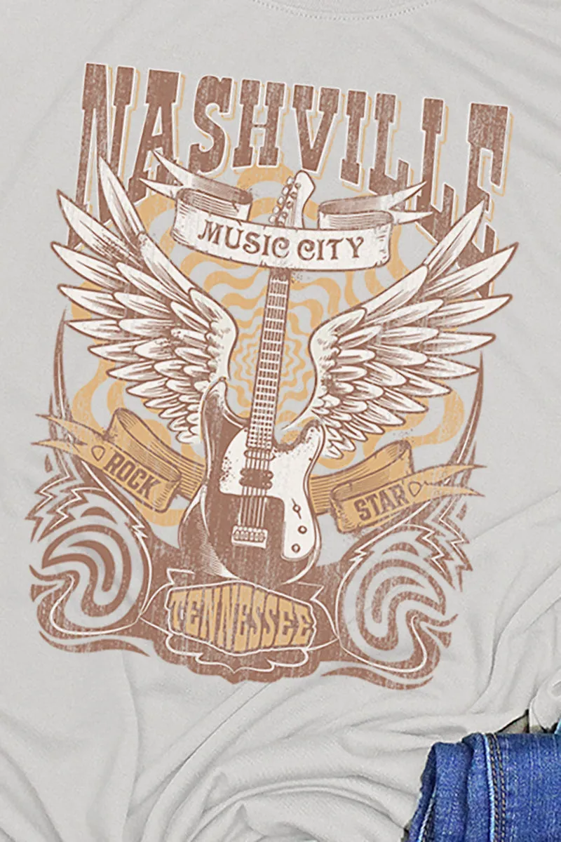 Nashville Retro Poster Adult Fusion ChromaSoft Performance T-Shirt