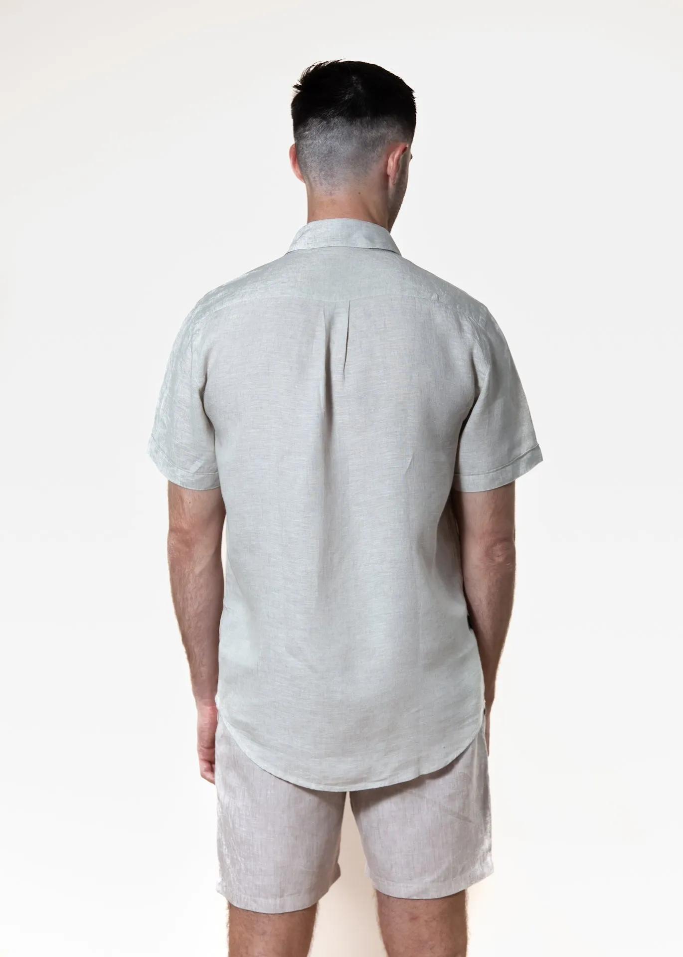 Natural - Short Sleeve Italian Linen Shirt - Mr. Linen Co