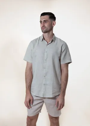 Natural - Short Sleeve Italian Linen Shirt - Mr. Linen Co