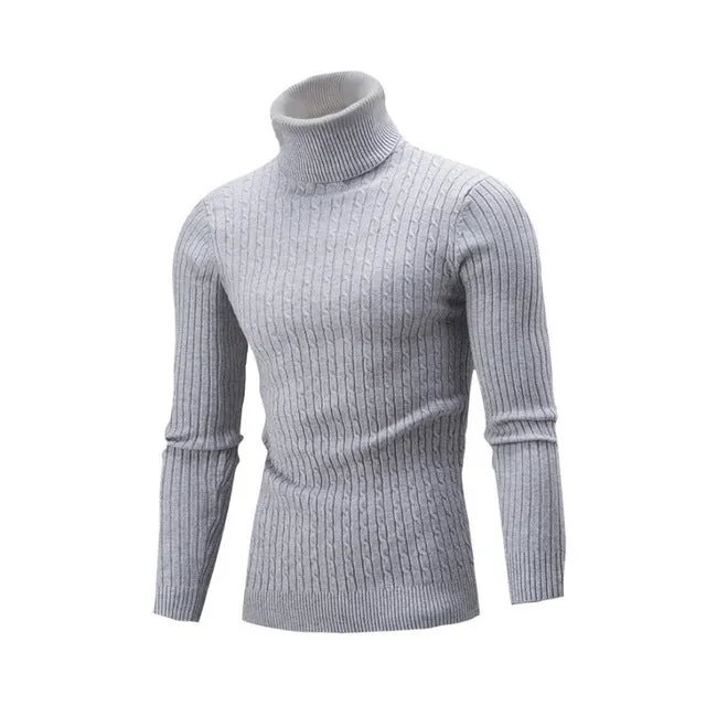 NEW 2018 Winter Mens  Fashion  Sweaters and Pullovers Men Brand Sweater Male Outerwear Jumper Knitted Turtleneck Sweaters M-XXL