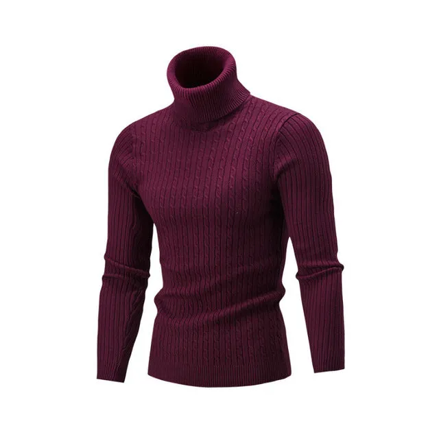 NEW 2018 Winter Mens  Fashion  Sweaters and Pullovers Men Brand Sweater Male Outerwear Jumper Knitted Turtleneck Sweaters M-XXL