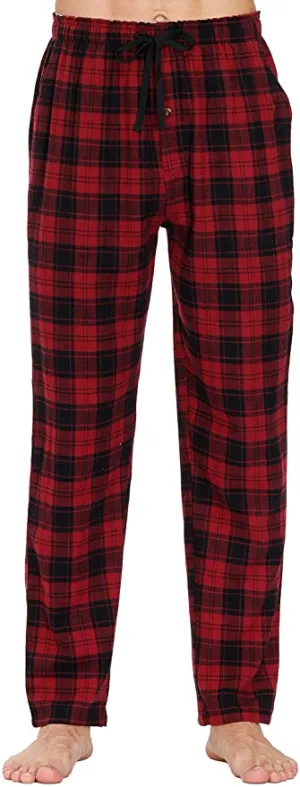 New MoFiz Men's Pajama Pants Sleep Lounge Pants 100% Cotton Red Plaid, Sz 2XL! Retails $30 