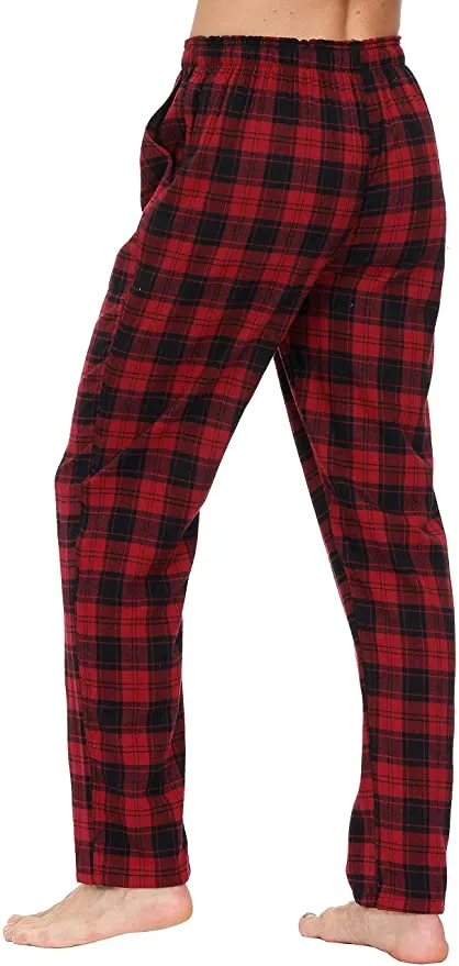 New MoFiz Men's Pajama Pants Sleep Lounge Pants 100% Cotton Red Plaid, Sz 2XL! Retails $30 
