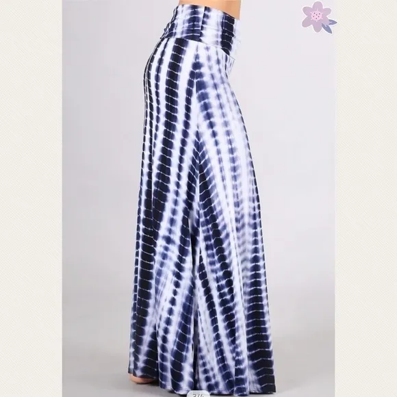 New! Plus Size Navy/White Tie Dye Maxi Skirt