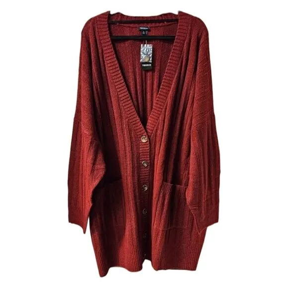 NEW TORRID CashmereVegan Boyfriend Cardigan V- Neck Sweater.  4X