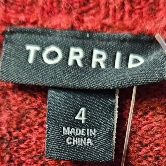 NEW TORRID CashmereVegan Boyfriend Cardigan V- Neck Sweater.  4X