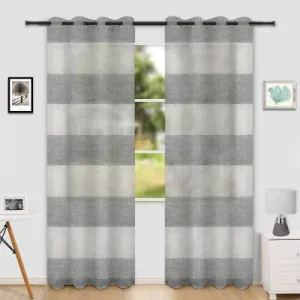 Niko - 2 Pack Faux Linen Sheer Grommet Panels | 52"x84"