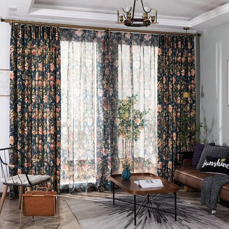 Nina Floral Fabric Curtain