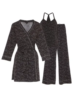 Nursing 3 Piece Set With Print Robe