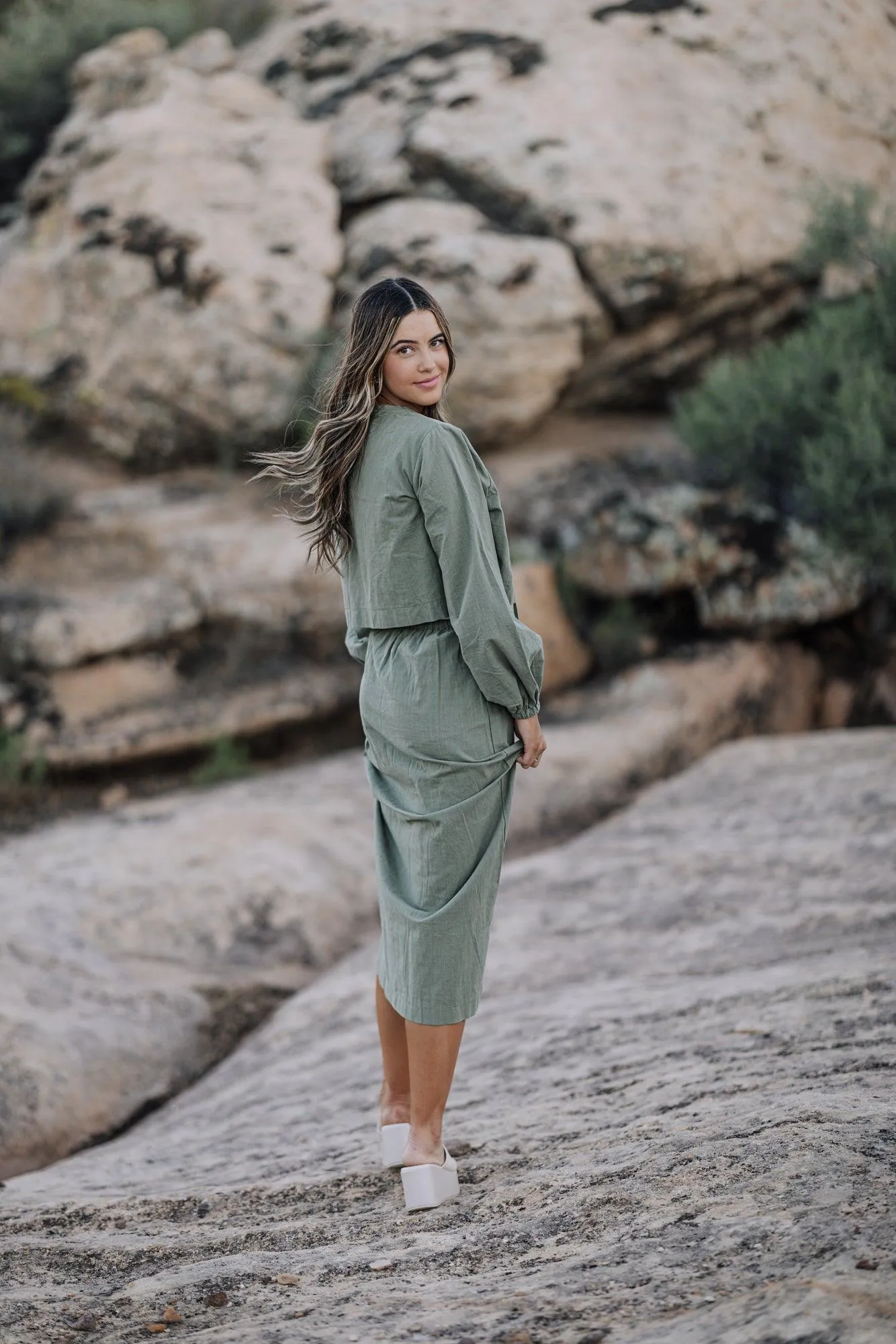 Odie Skirt & Top Set in Green