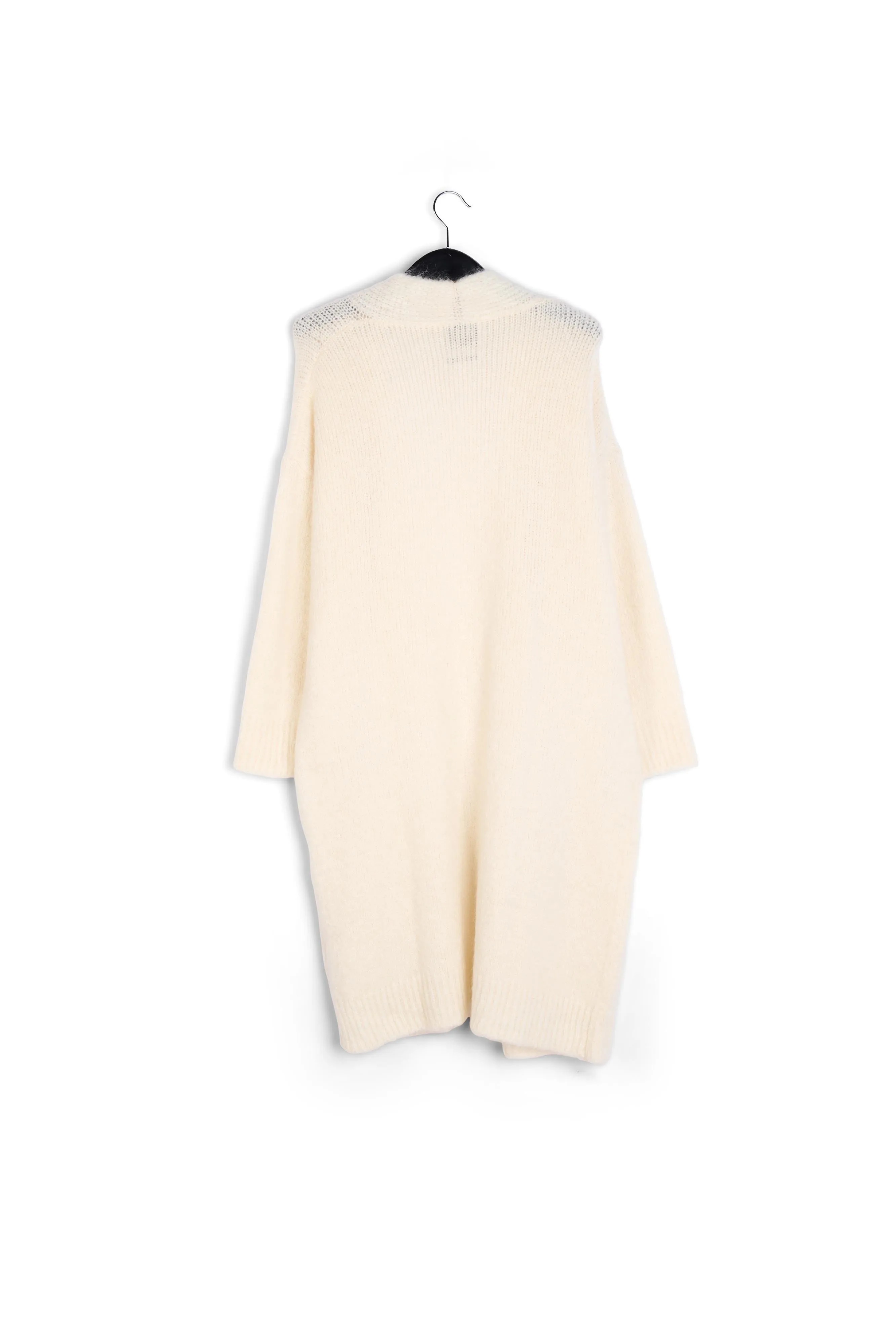 Off-white midi-length mohair-blend cardigan
