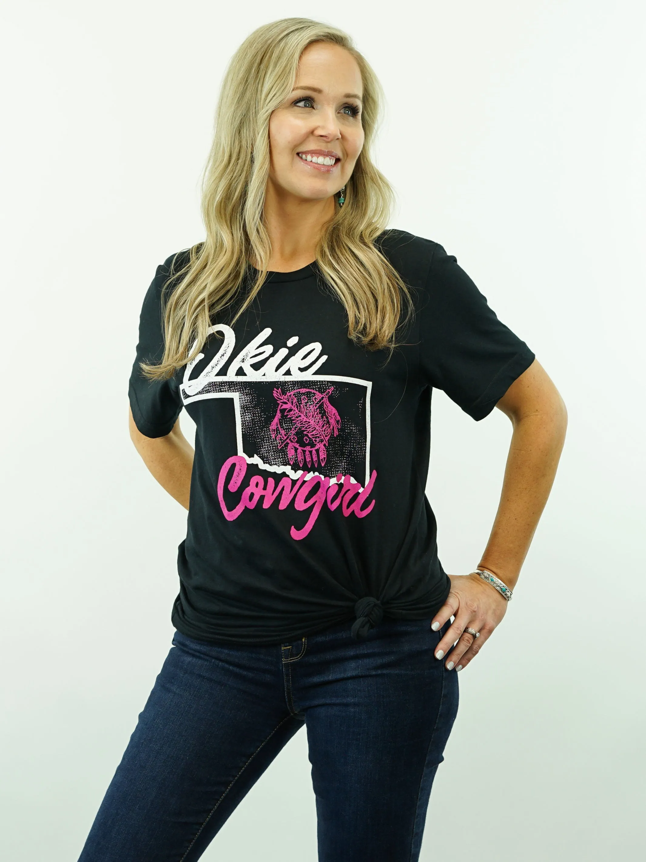 Okie Cowgirl - T-Shirt, Black