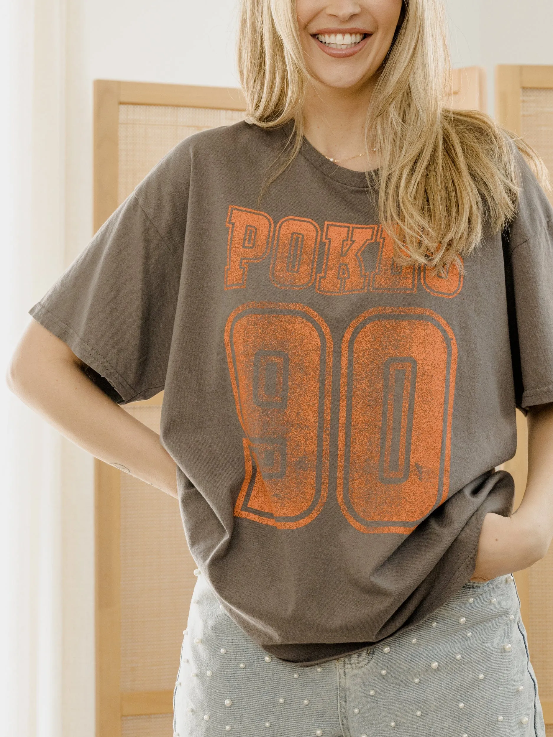 OSU Cowboys Player Charcoal Thrifted Tee