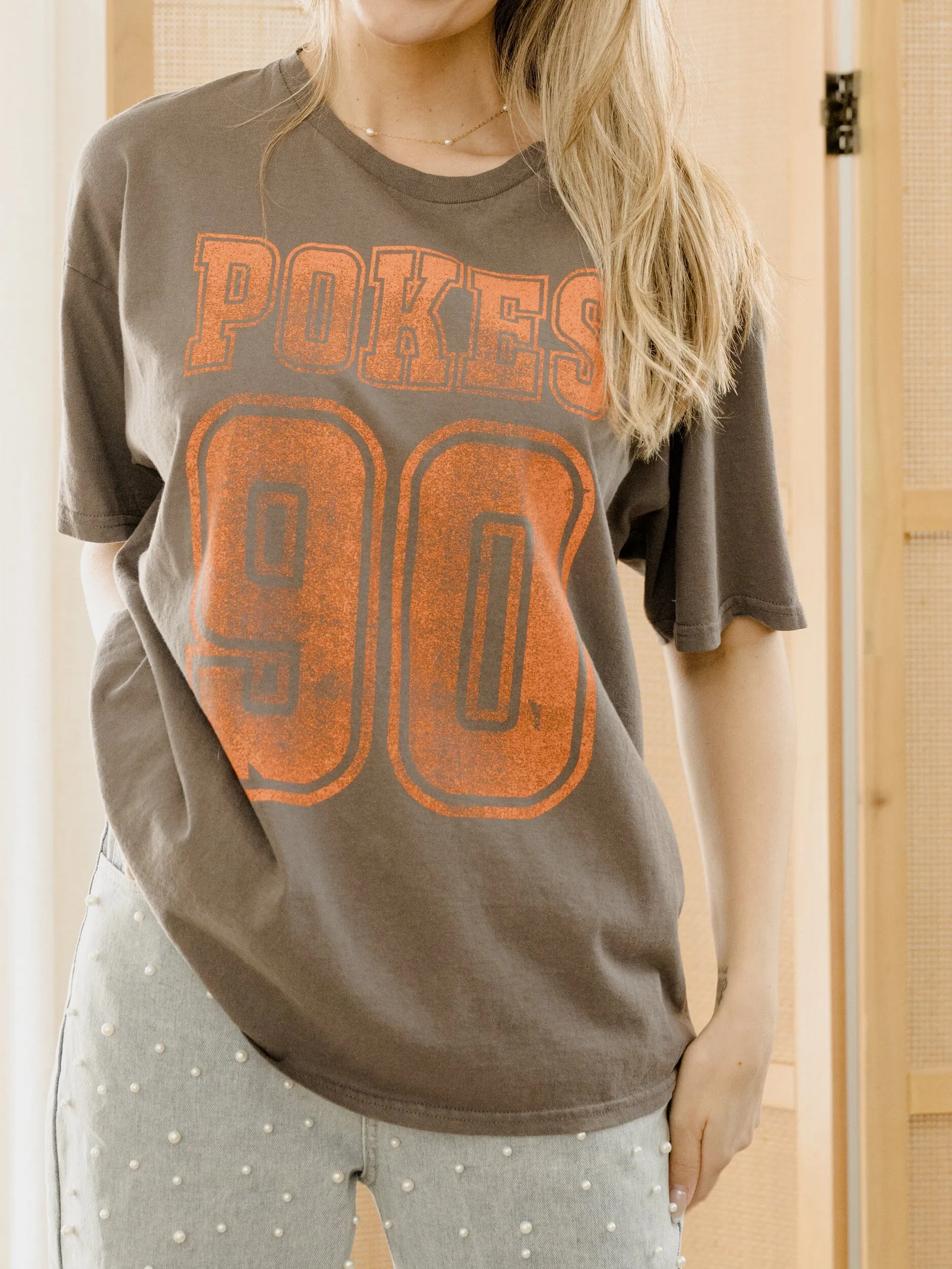 OSU Cowboys Player Charcoal Thrifted Tee