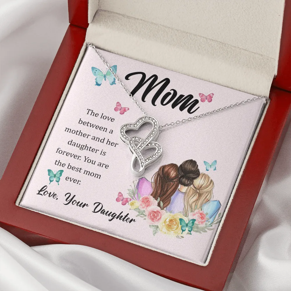 Our love is forever-Double Hearts Necklace for Mom From Daughter