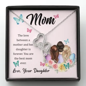 Our love is forever-Double Hearts Necklace for Mom From Daughter