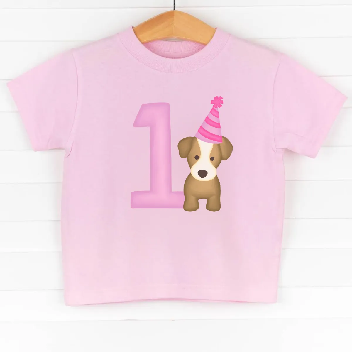 Party Pup 1st Birthday, Girls Graphic Tee