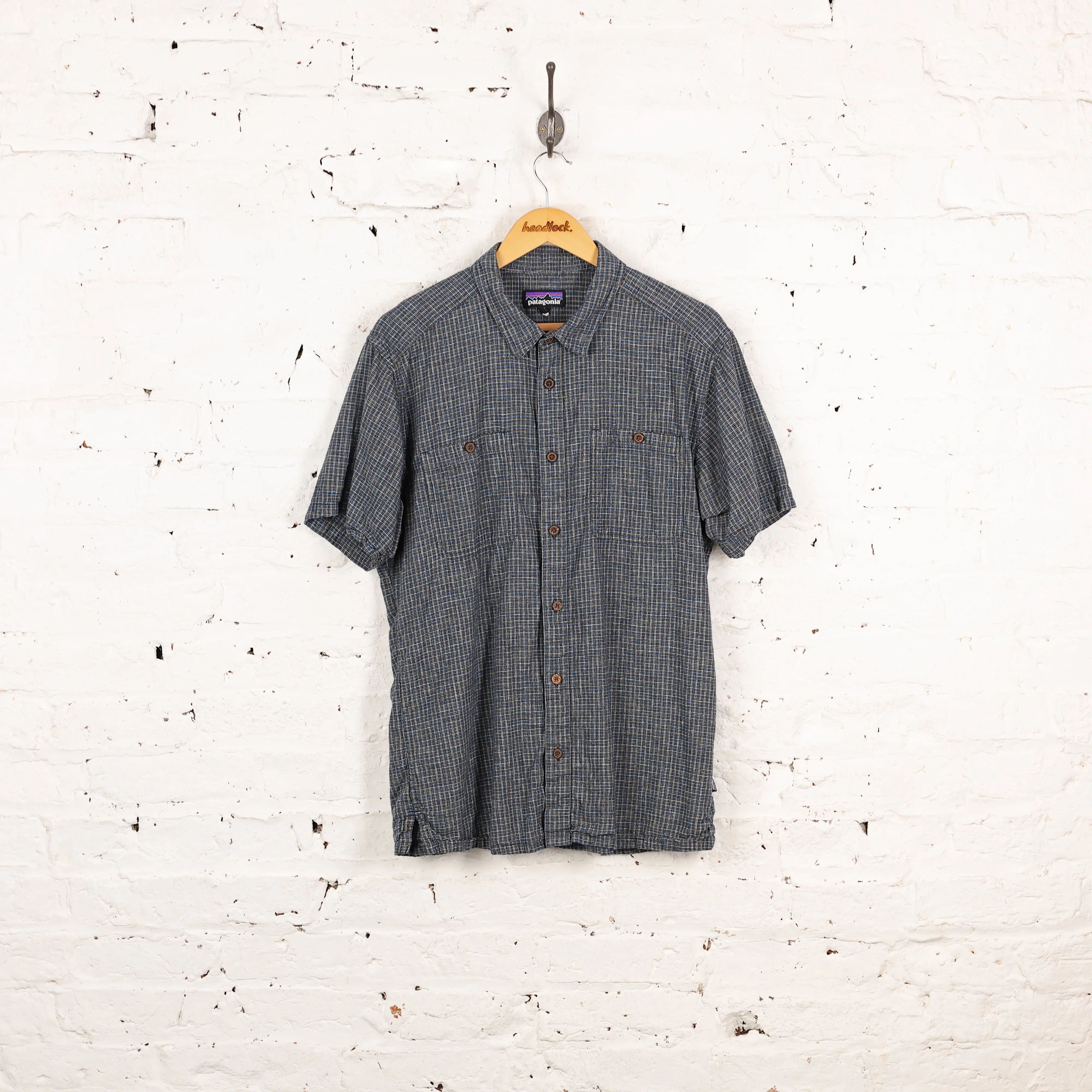Patagonia Short Sleeve Check Shirt - Blue - L