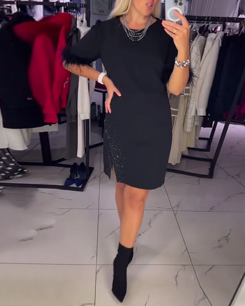 PENELOPE - CASUAL SLIT NECK DRESS