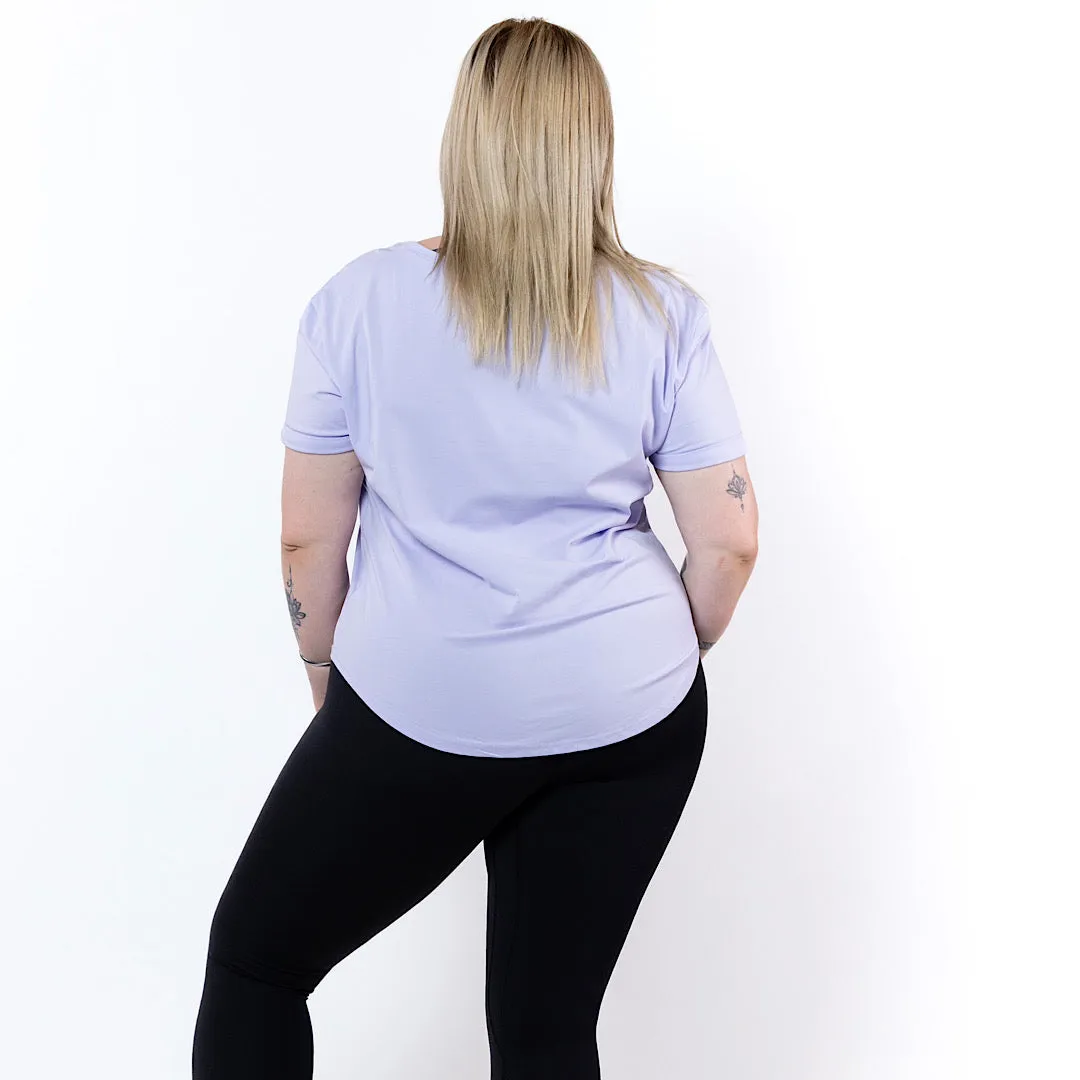 Perky Scoop Hem T-Shirt - Lilac