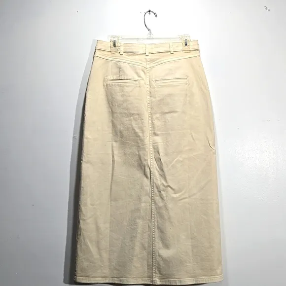 Pilcro Structured Column Skirt Cream Midi Skirt 8