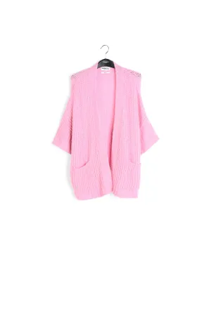 Pink boxy cut cardigan