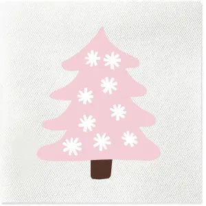 Pink Christmas Tree Napkins