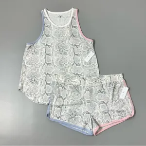 P.J. Salvage Tank Top Shorts Set in Ivory Snake Print Lounge Pajamas