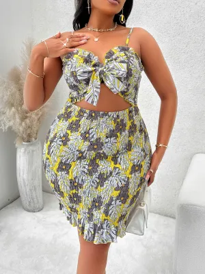 Plus Size Ruffle Hem Dress