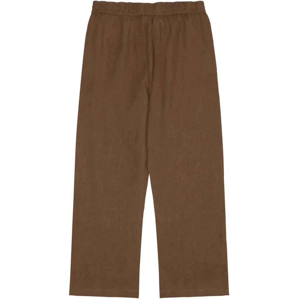 Posey wide mid-rise linen pants in tuffet