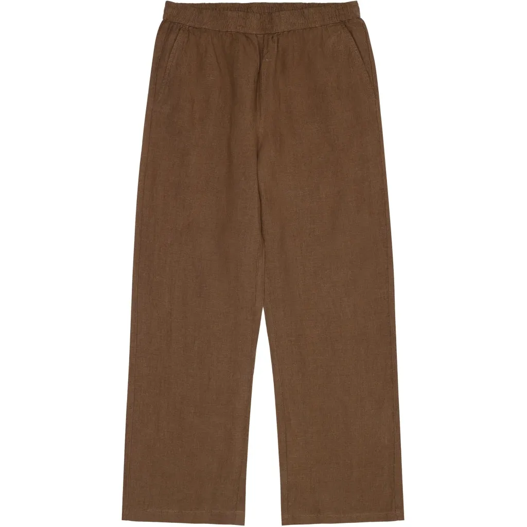 Posey wide mid-rise linen pants in tuffet