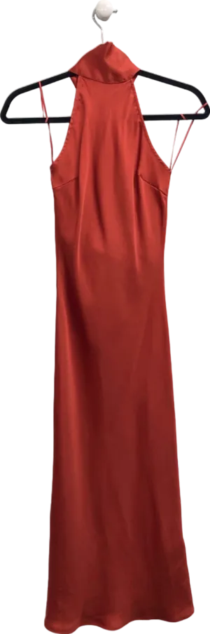 Pretty Lavish Red Halter Neck Midi Dress UK 6