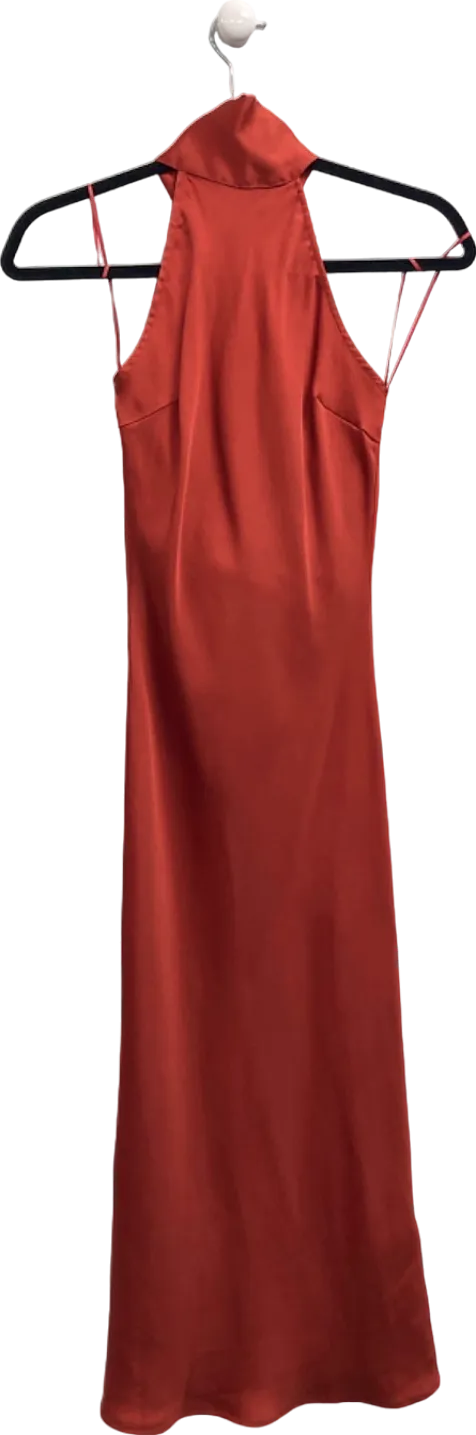 Pretty Lavish Red Halter Neck Midi Dress UK 6