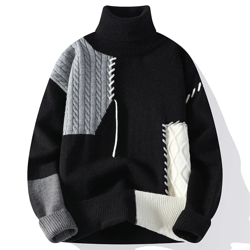 Pull Homme 2024 New Fall Winter High End Luxury Wool Sweater Men Handsome Turtleneck Pullovers Soft Warm Mens Christmas Sweaters