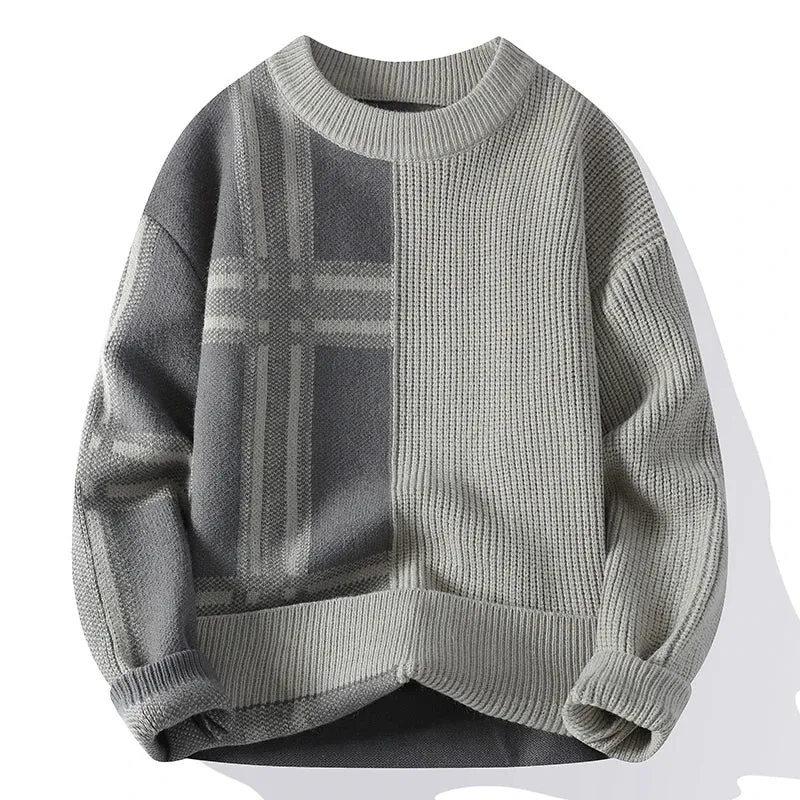 Pull Homme 2024 New Fall Winter High End Luxury Wool Sweater Men Korean Fashion Plaid Pullovers Thick Warm Mens Christmas Jumper