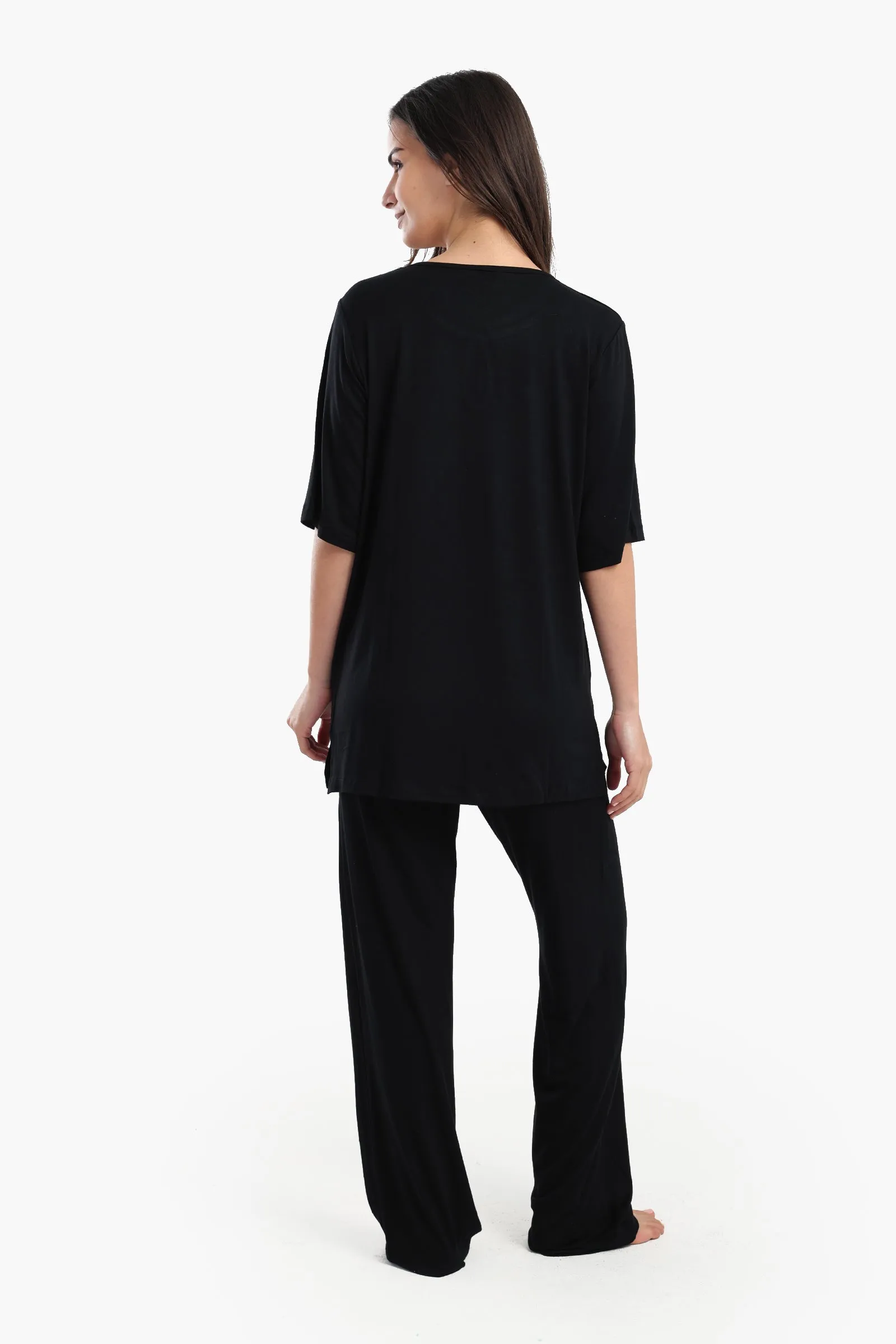 Pyjama Set with Keyhole Top