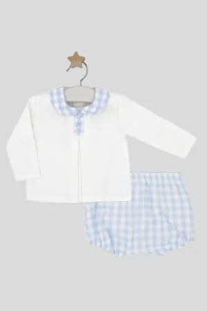 "Caleb" Pale Blue Gingham Top & Jam Pants