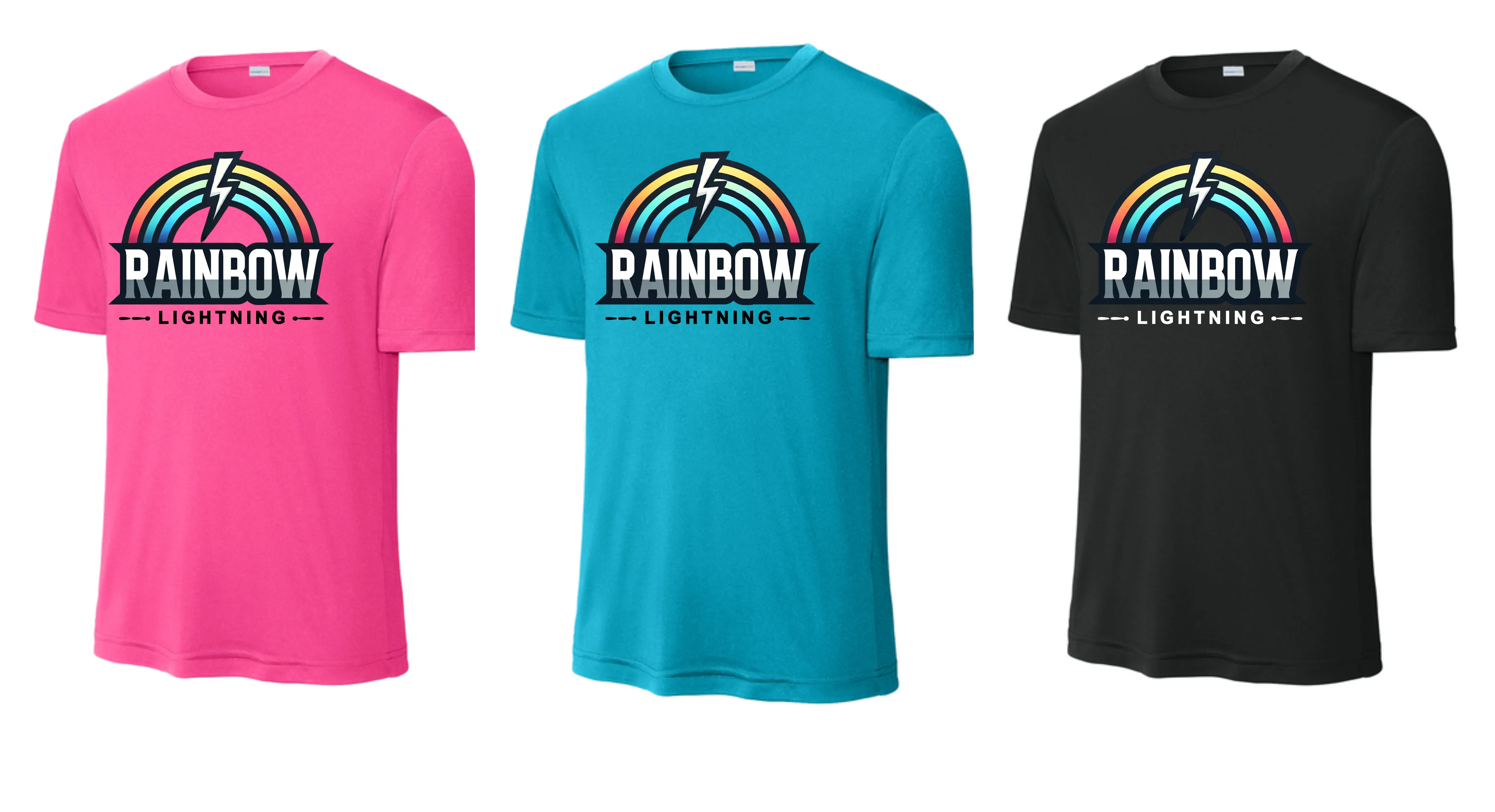 Rainbow Lightning Dri Fit Tees