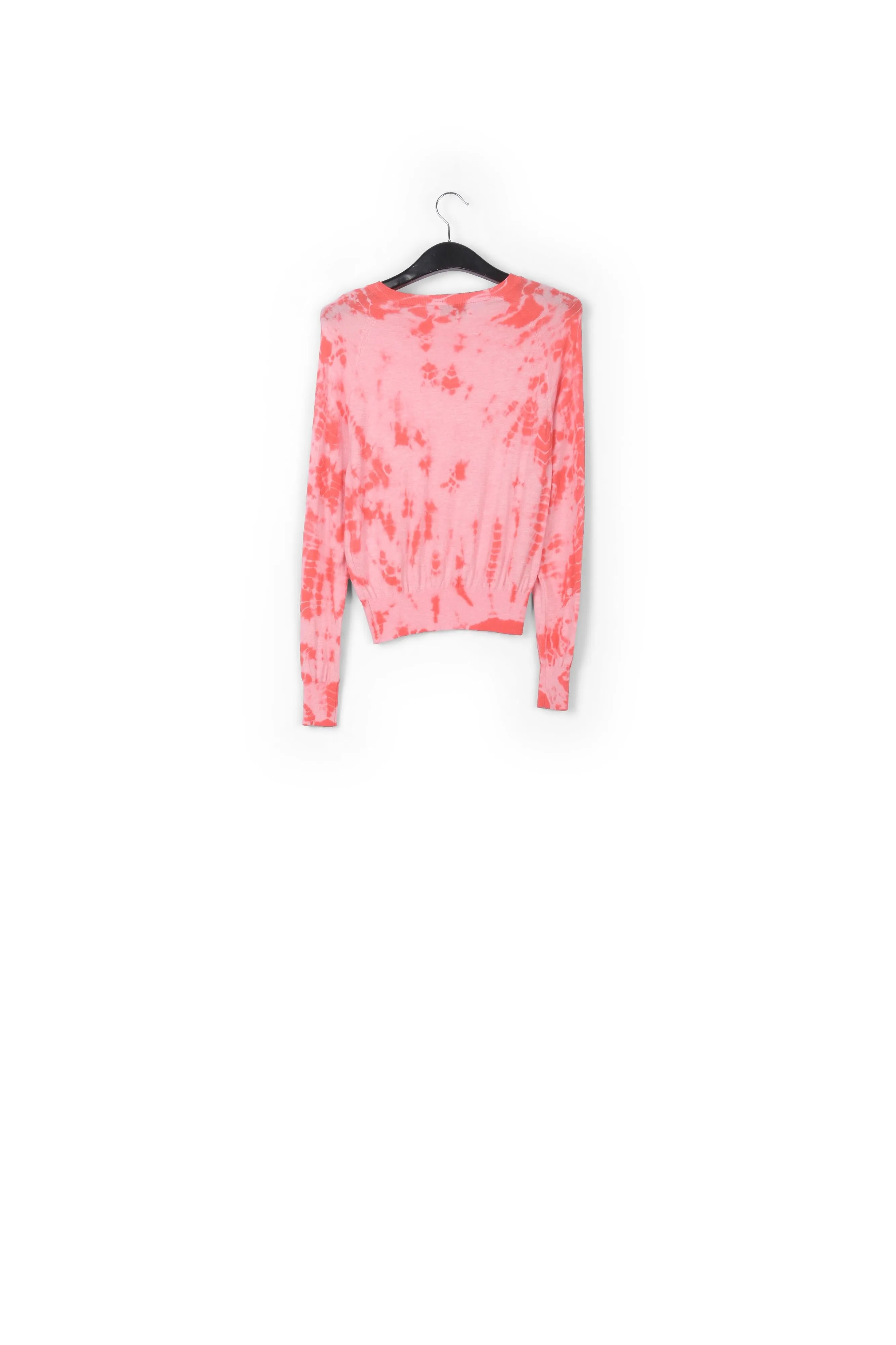 Red and pink tie-dye sweater