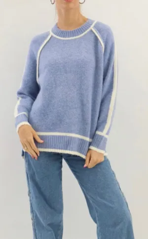 Regina Blue Wool Blend Jumper