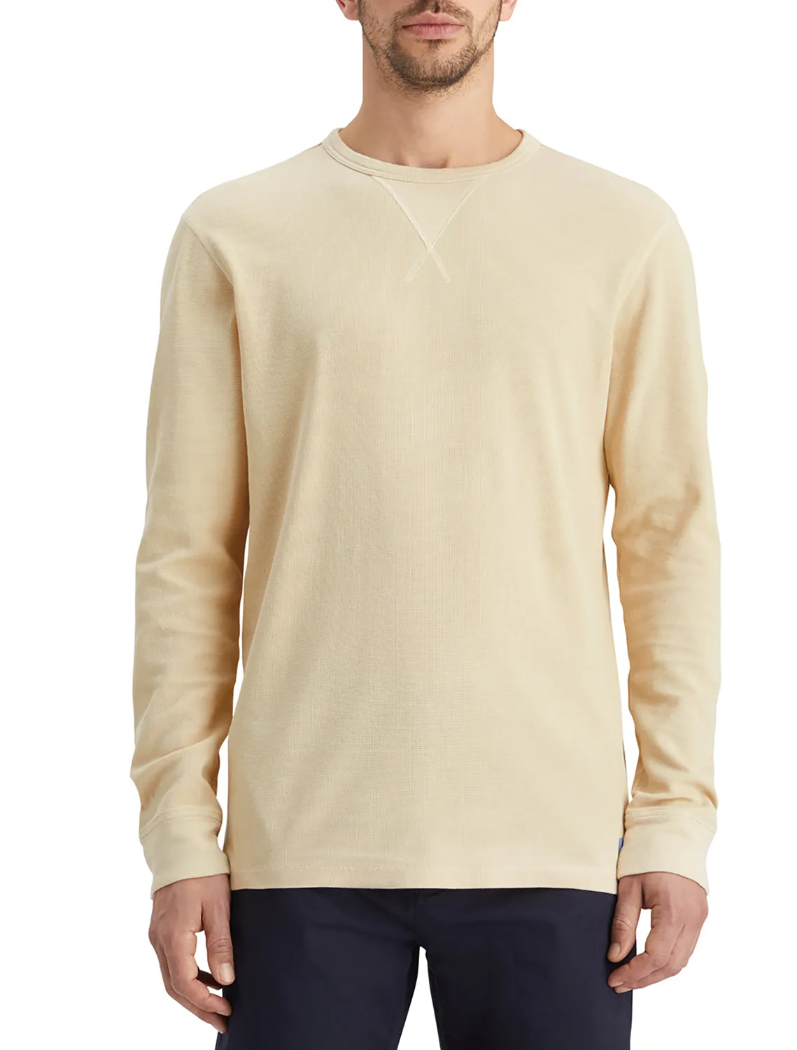 Regular Fit Waffle Long Sleeve T-Shirt - Parchment