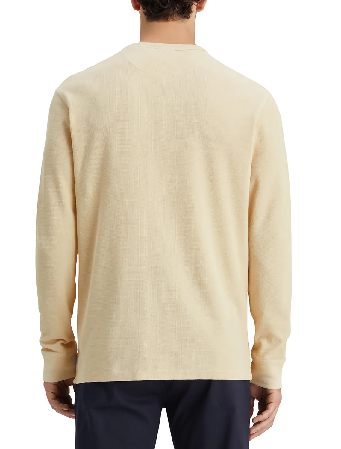 Regular Fit Waffle Long Sleeve T-Shirt - Parchment