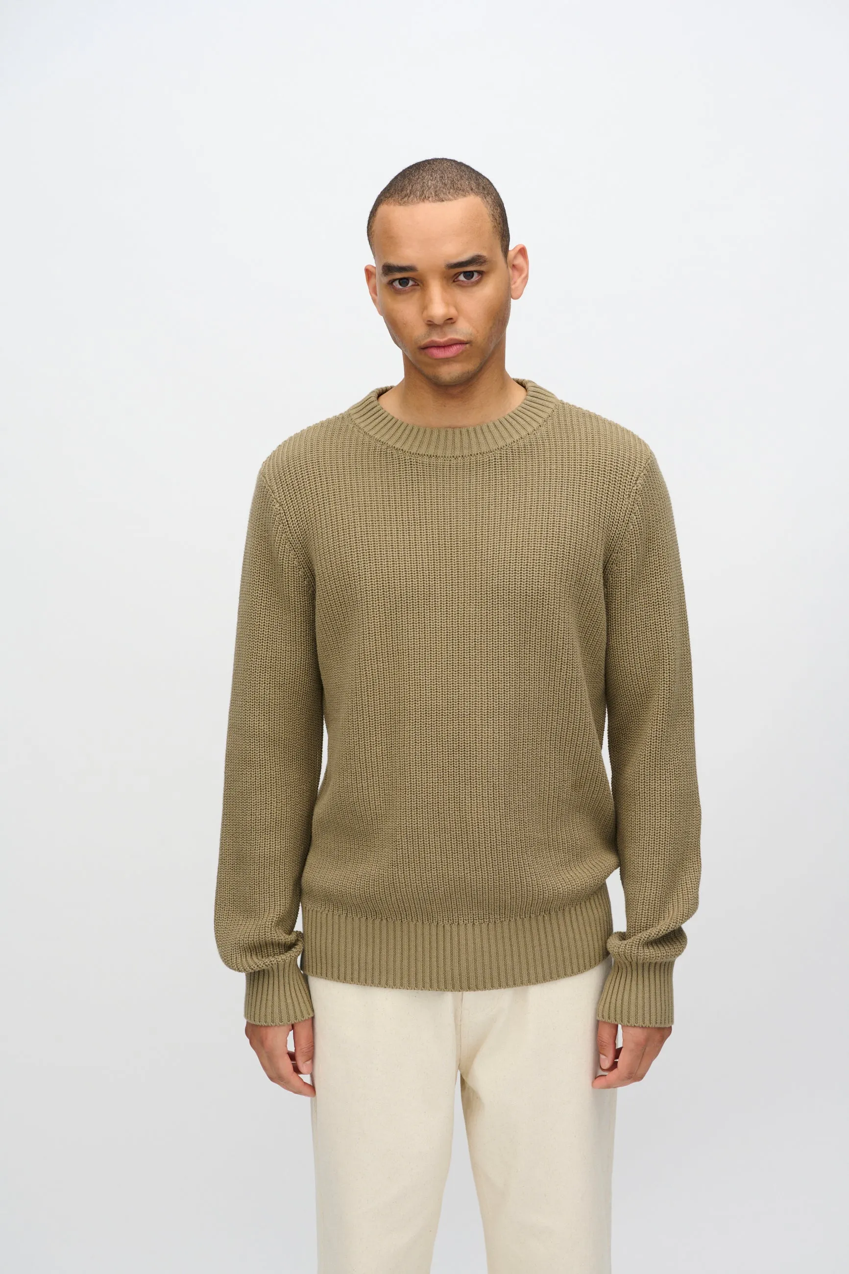 Rob basic knit sweater G006 GOTS - Mermaid
